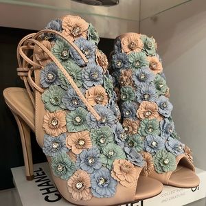 May Flowers stiletto bootie. Purchased from Akira. Brand new with box